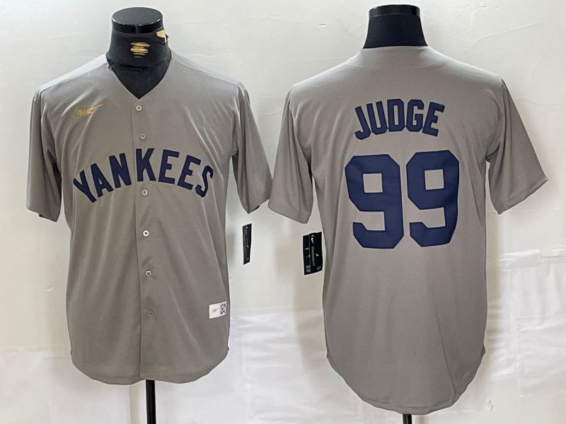 Men New York Yankees #99 Judge Grey Throwback Nike Game 2024 MLB Jersey style 10->new york yankees->MLB Jersey